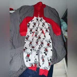 Red and White Mickey Mouse Hooded Onesie